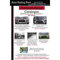 GWM P-Series 2021+ Sports Bar Single Cab Stainless Steel