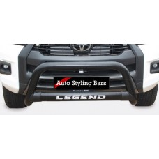 Toyota Hilux 2020 - 2022+ LEGEND Nudge Bar with Oval Cross Member 409 Stainless Steel Powder Coated Black