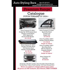 Foton Tunland G7 2024+ Double Cab Sports Bar 409 Stainless Steel Powder Coated Black