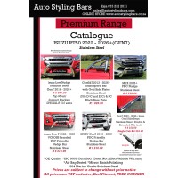 Isuzu  2013 - 2025+  (Fits Gen 6 & Gen 7)  Double and Extended Cab Sports Bar (Rollbar) Stainless Steel