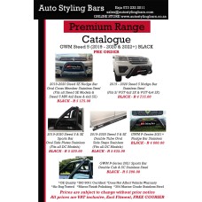 GWM P-Series 2021+ Sweep Back (Beast) Sports Bar Double Cab 409 Stainless Steel Powder Coated Black