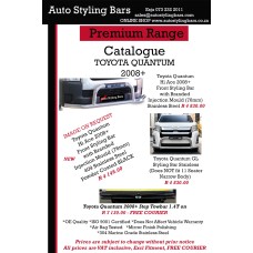Toyota Quantum 2008 - 2026 Front Styling Bar (Nudge Bar) Stainless Steel Toyota Quantum 2008 - 2026 Front Styling Bar (Nudge Bar) Stainless Steel