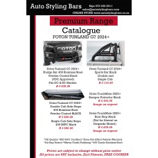 Foton Tunland G7 2024+ Side Steps Single Cab 409 Stainless Steel Powder Coated Black Foton Tunland G7 2024+ Side Steps Single Cab 409 Stainless Steel Powder Coated Black