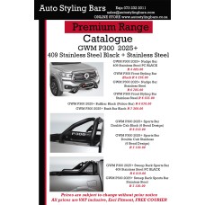 GWM P300 2025+ Front Styling Bar Stainless Steel