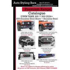 GWM TANK 300 2024+ Bumper Protector 409 Stainless Steel PC Black