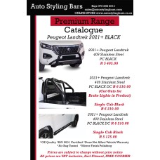 Peugeot Landtrek 2021+ Side Steps Double Cab BLACK