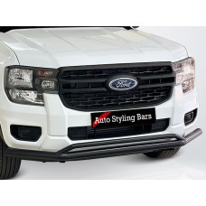 Ford Ranger 2023+ Front Styling Bar Single Tube 409 Stainless Steel Powder Coated Black Ford Ranger 2023+ Front Styling Bar Single Tube 409 Stainless Steel Powder Coated Black