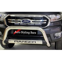 Ford Ranger 2016 - 2022 Nudge Bars Oval Cross Member Stainless Steel