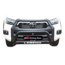 Toyota Hilux 2020 - 2024+ LEGEND Nudge Bar with Oval Cross Member 409 Stainless Steel Powder Coated Black Toyota Hilux 2020 - 2024+ LEGEND Nudge Bar with Oval Cross Member 409 Stainless Steel Powder Coated Black