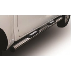 Toyota Hilux 2016 - 2021+ Double Cab Single Oval Tube Side Steps Stainless Steel