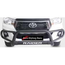 Toyota Hilux 2016 - 2019 Tri Bumper with Oval Cross Member 409 Stainless Steel Powder Coated Black